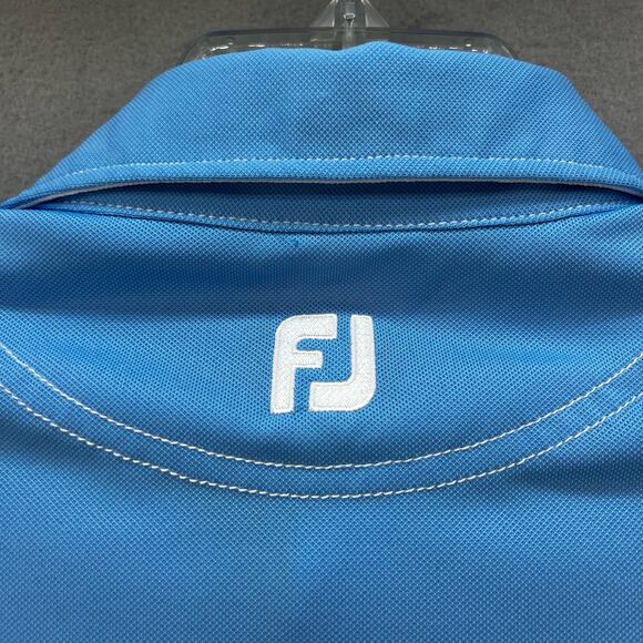FootJoy Golf Polo Shirt Men's Size M Sky Blue Athletic Fit Menasha Athlesiure - Picture 5 of 12